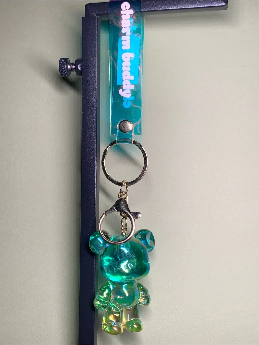 Charm Buddy Keychain - Blue, Green & Yellow Bear